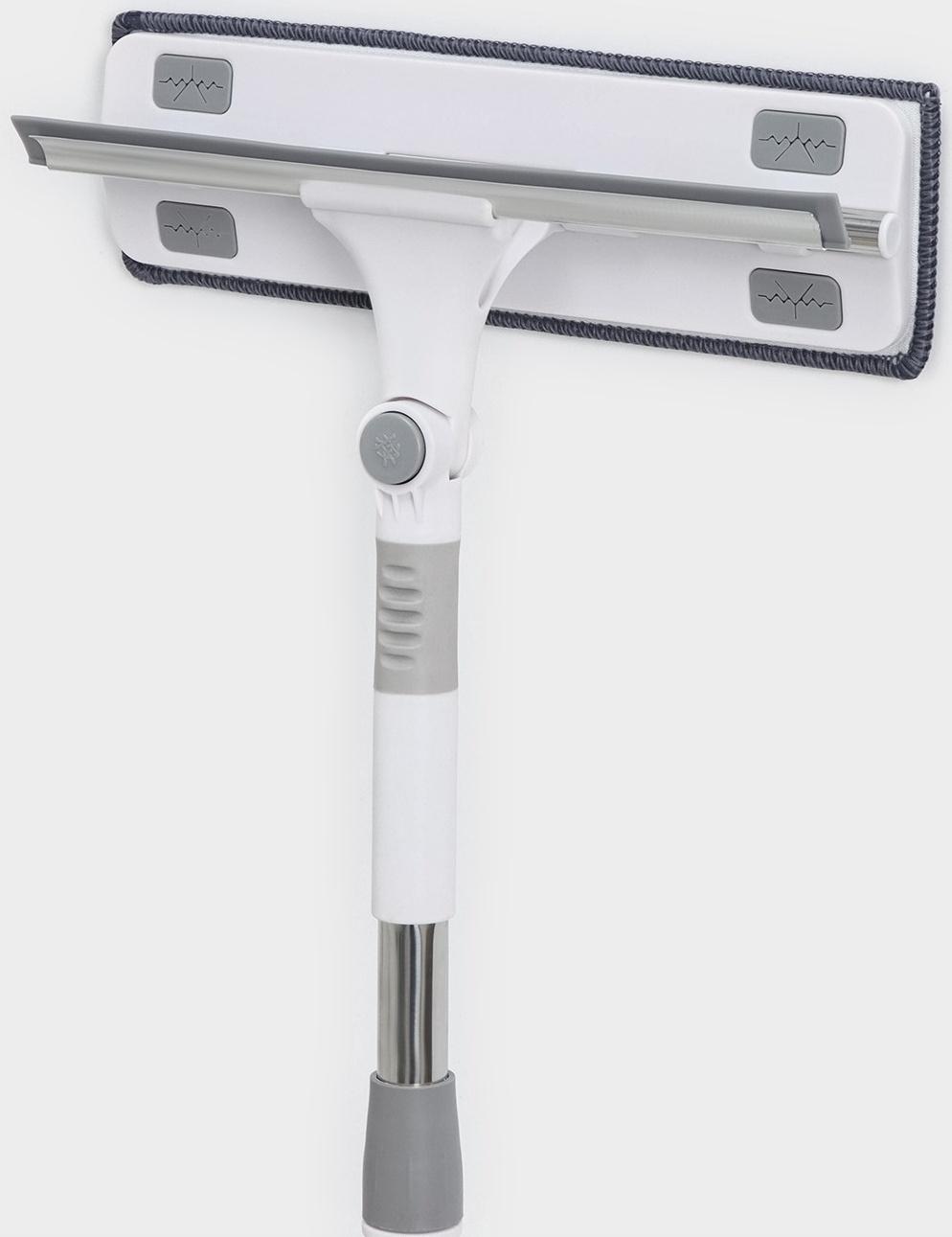 Окномойка с насадкой из микрофибры Raccoon, фиксатор, стальная телескопическая ручка, 28,5×8,5×85(135) см