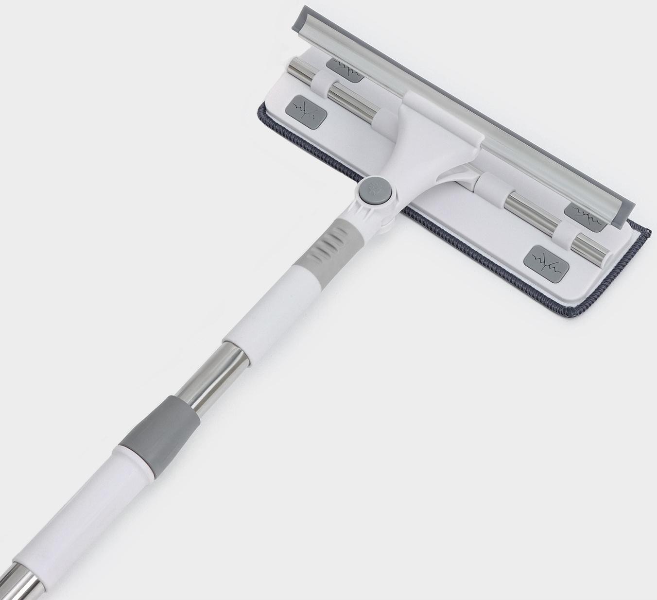 Окномойка с насадкой из микрофибры Raccoon, фиксатор, стальная телескопическая ручка, 28,5×8,5×85(135) см