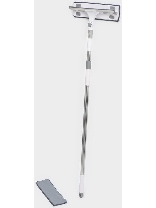 Окномойка с насадкой из микрофибры Raccoon, фиксатор, стальная телескопическая ручка, 28,5×8,5×85(135) см