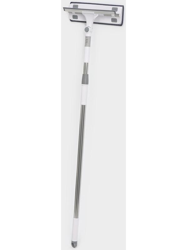 Окномойка с насадкой из микрофибры Raccoon, фиксатор, стальная телескопическая ручка, 28,5×8,5×85(135) см