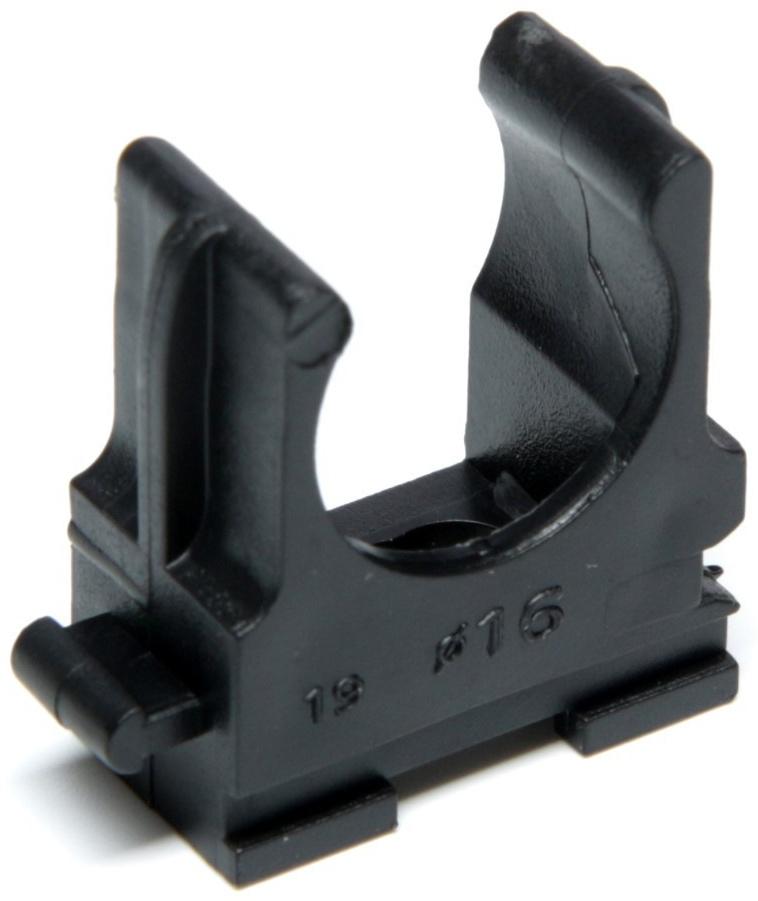 Клипса для труб 16 мм, цвет черный, 300 шт.