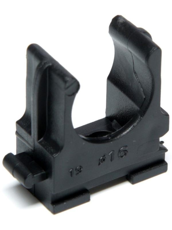 Клипса для труб 16 мм, цвет черный, 300 шт.