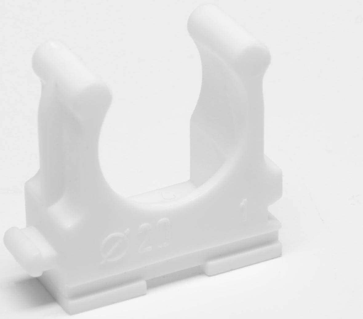 Клипса для труб 20 мм, цвет белый, 250 шт.