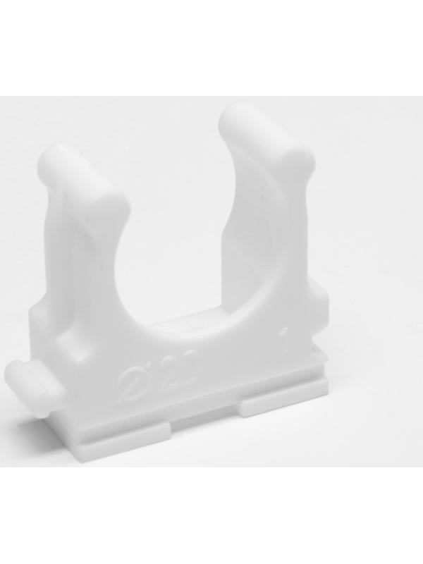 Клипса для труб 20 мм, цвет белый, 250 шт.