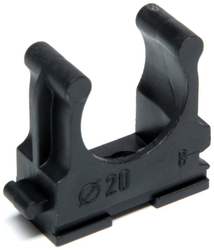 Клипса для труб 20 мм, цвет черный, 250 штчерная