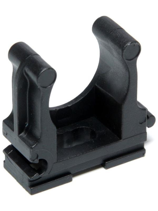 Клипса для труб 20 мм, цвет черный, 250 штчерная