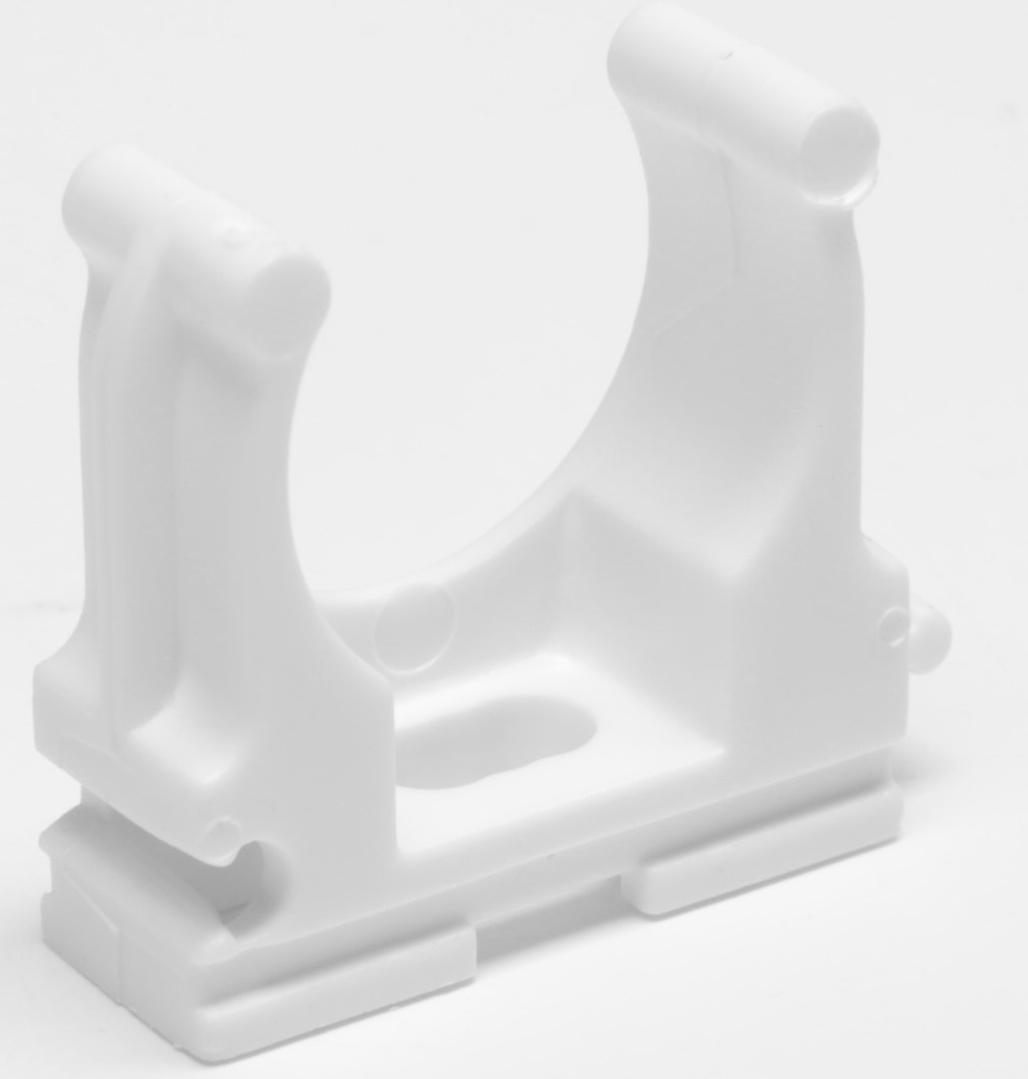 Клипса для труб 25 мм,цвет белый 250 шт.