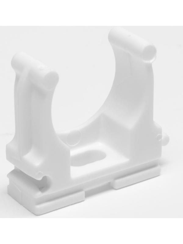 Клипса для труб 25 мм,цвет белый 250 шт.