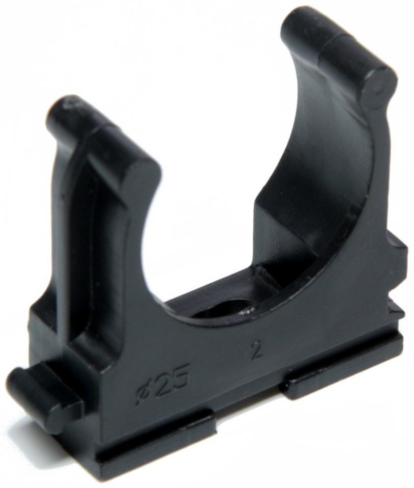 Клипса для труб 25 мм, цвет черный, 250 шт.