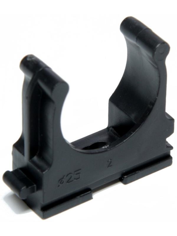 Клипса для труб 25 мм, цвет черный, 250 шт.