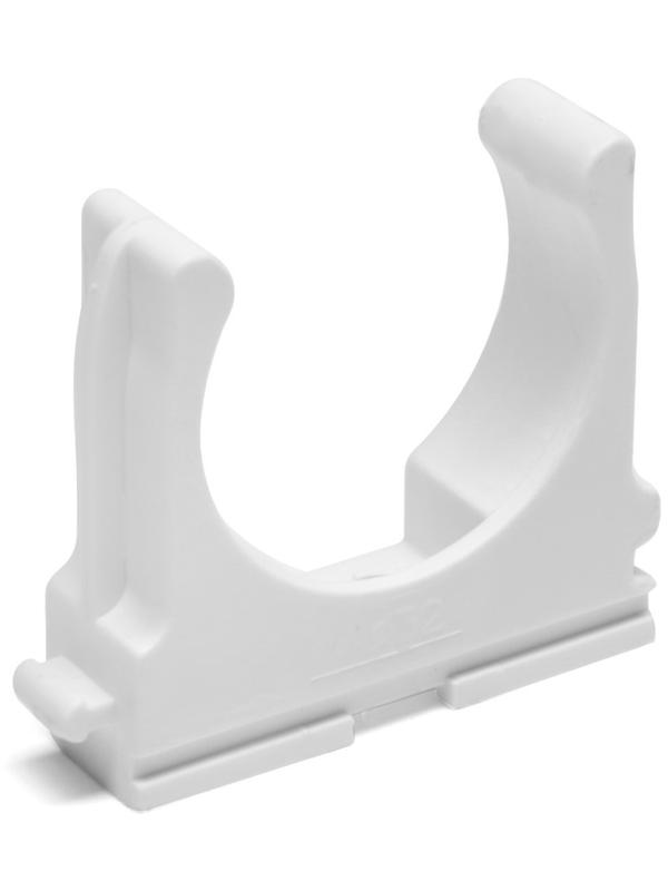 Клипса для труб 32 мм, цвет белый, 150 шт.
