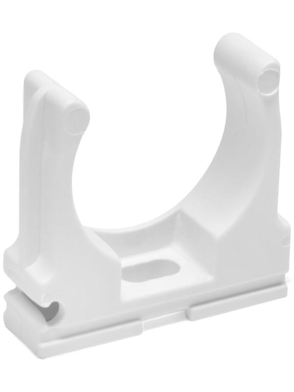 Клипса для труб 32 мм, цвет белый, 150 шт.