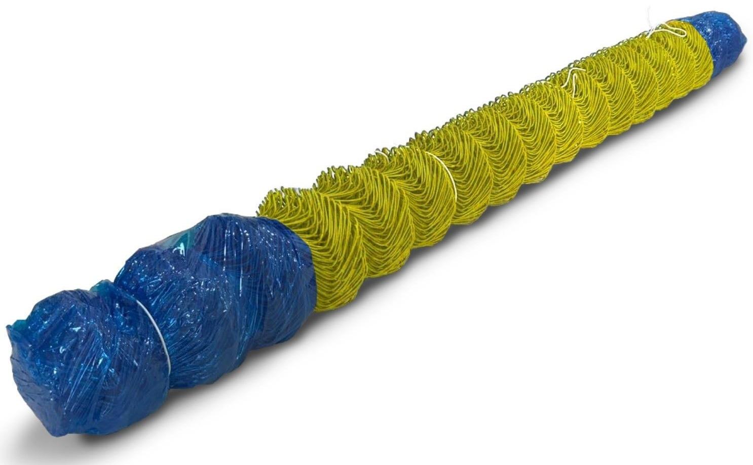 Сетка-рабица ячейка 50х50мм, толщина 2,6мм, с полимерным покрытием, желтая (рулон 1,5х10м)