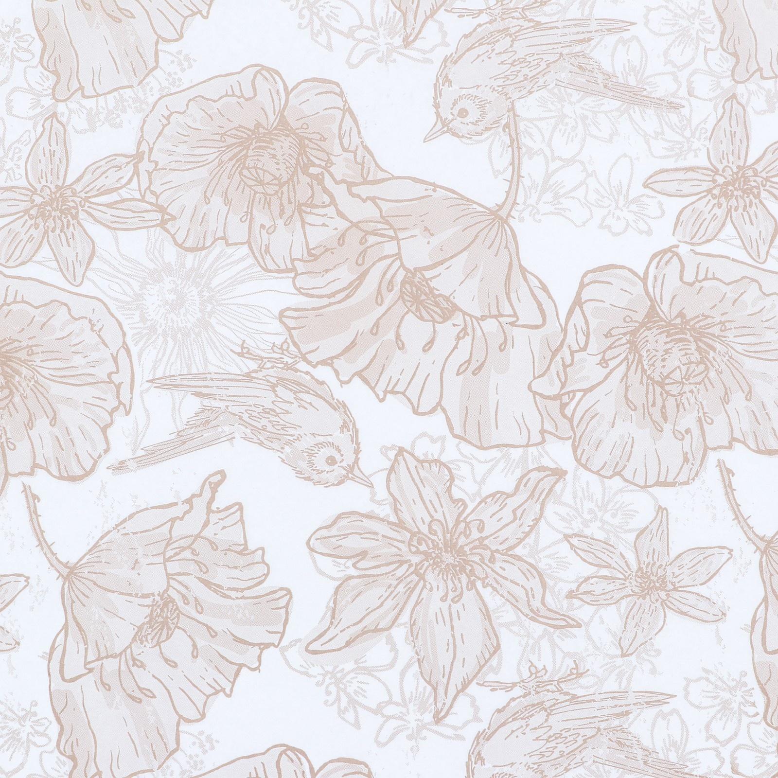 Бумага силиконизированная «Маки и птички»,  хохлома, 0,38 х 5 м