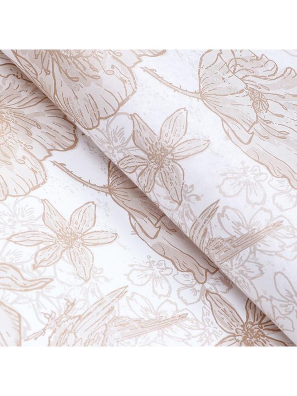 Бумага силиконизированная «Маки и птички»,  хохлома, 0,38 х 5 м