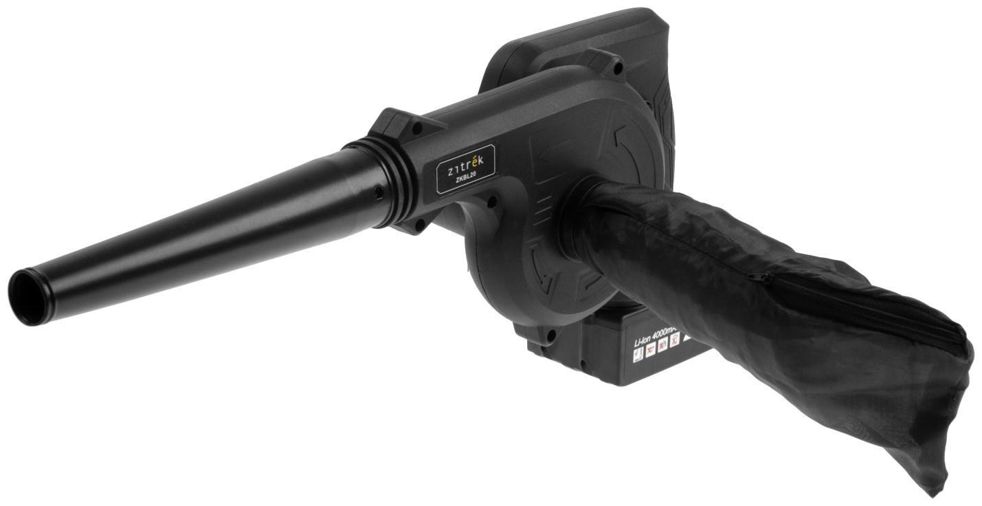 Воздуходувка аккумуляторная ZITREK ZKBL20, 20 В, 4 Ач, Li-ion, 60 м/с, функция всасывания