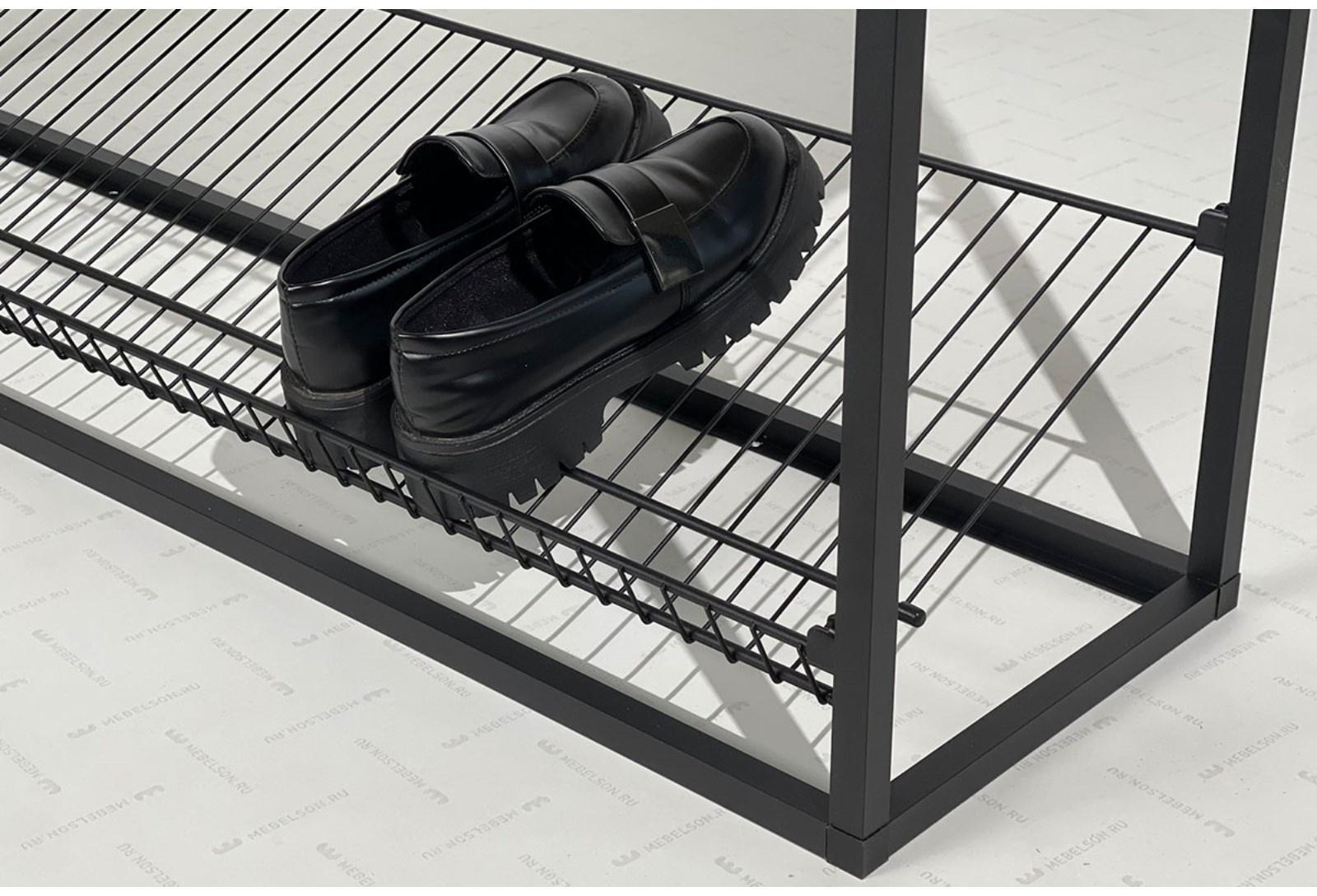 Обувница Крафт-2, 1150x300x800, Черный муар/Белый