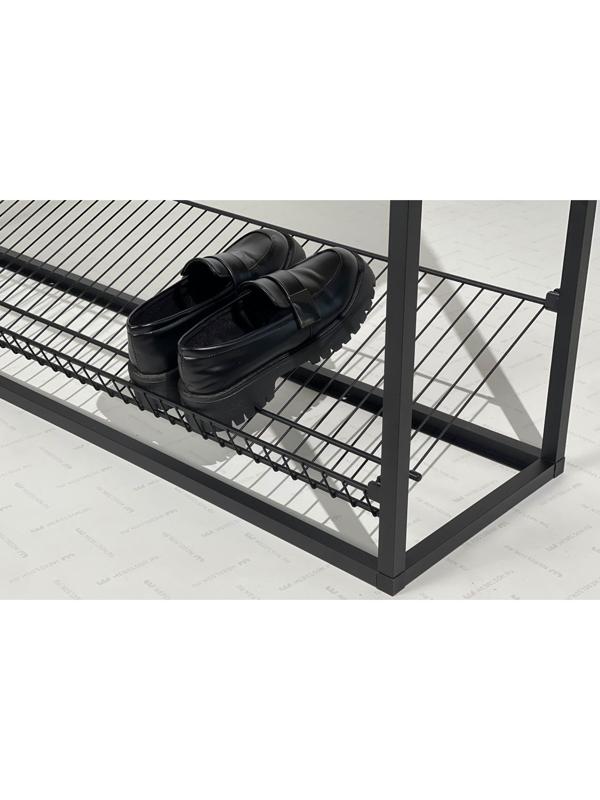 Обувница Крафт-2, 1150x300x800, Черный муар/Белый