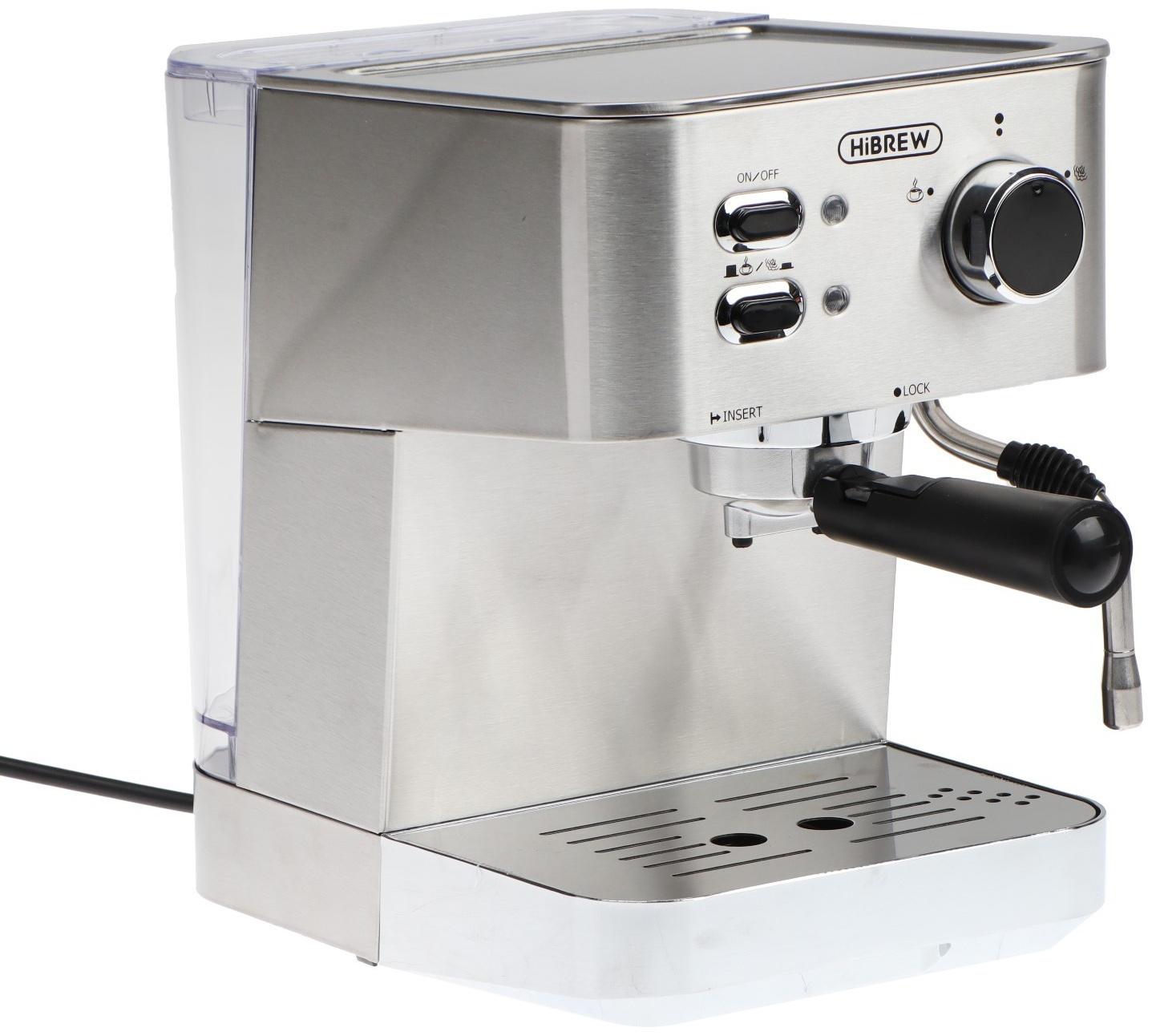 Кофемашина Hibrew CM4682, рожковая, 1050 Вт, 1.5 л, серебристая