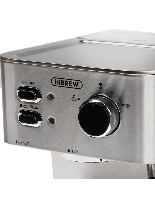 Кофемашина Hibrew CM4682, рожковая, 1050 Вт, 1.5 л, серебристая