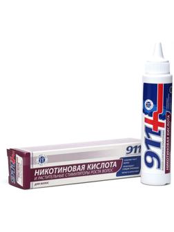 Никотиновая кислота для волос 911 с растительными стимулятором роста, 65 мл