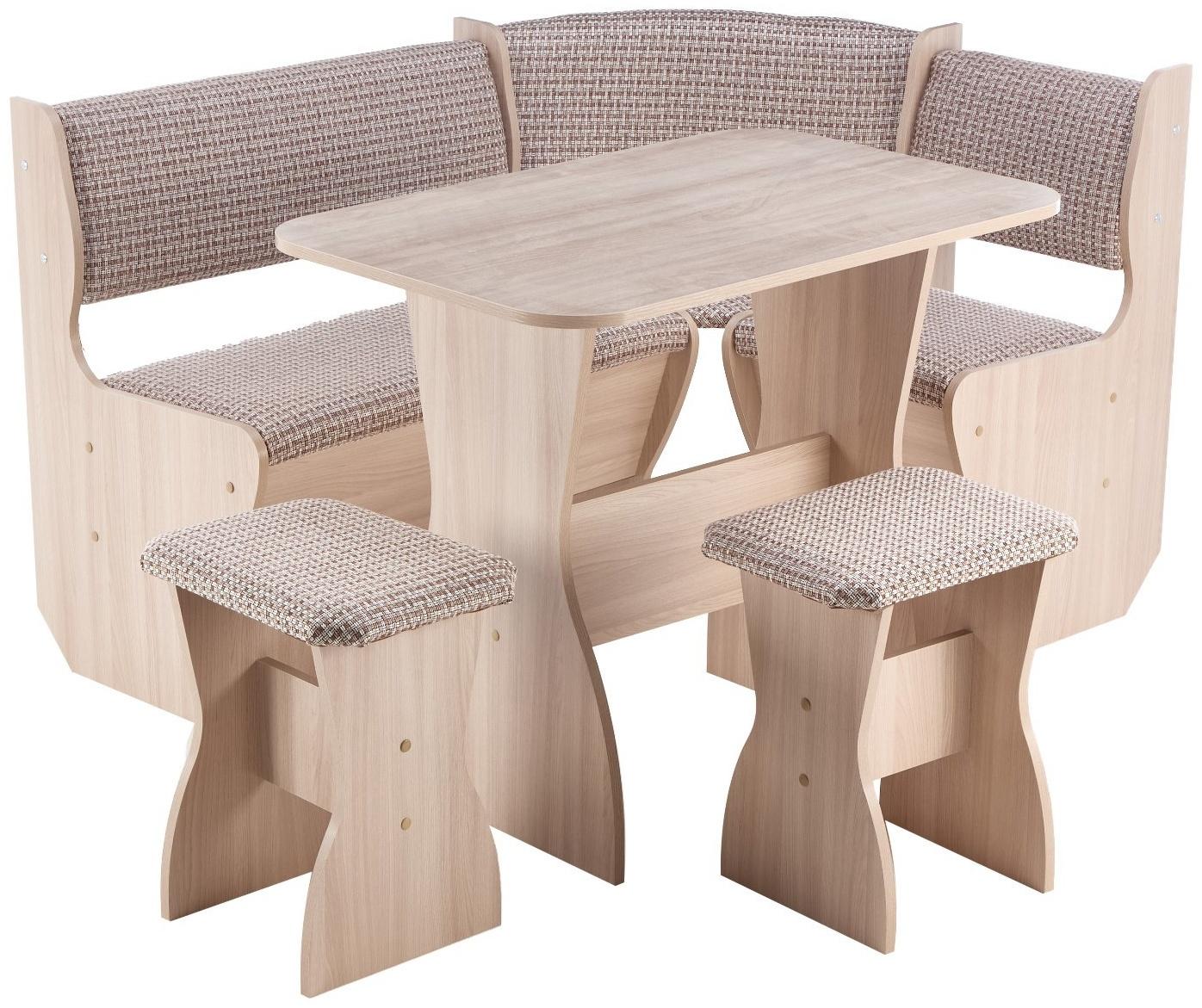 Кухонный уголок А-5, 1180х1620х820, Ясень шимо светлый/Рогожка темная