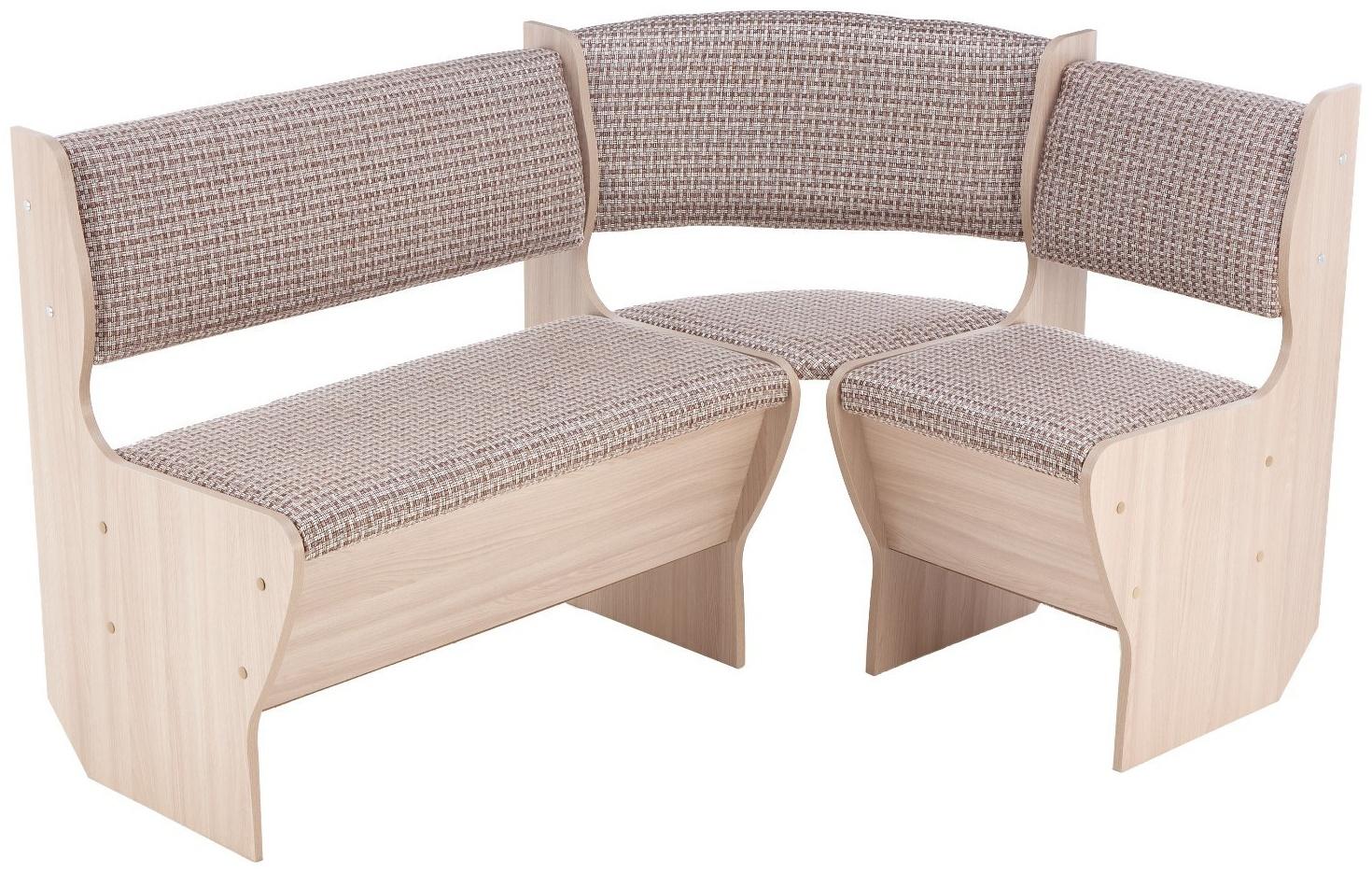 Кухонный уголок А-5, 1180х1620х820, Ясень шимо светлый/Рогожка темная