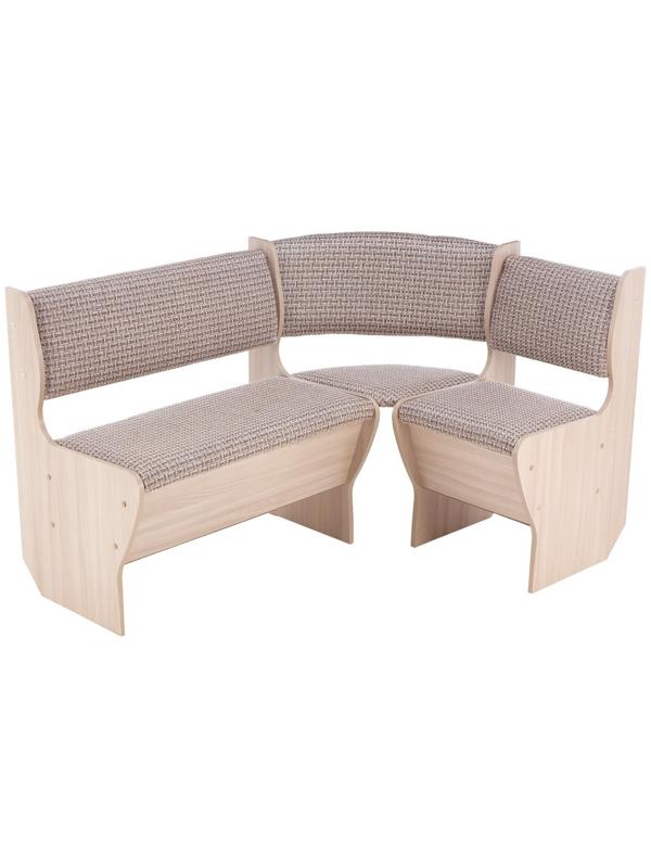 Кухонный уголок А-5, 1180х1620х820, Ясень шимо светлый/Рогожка темная