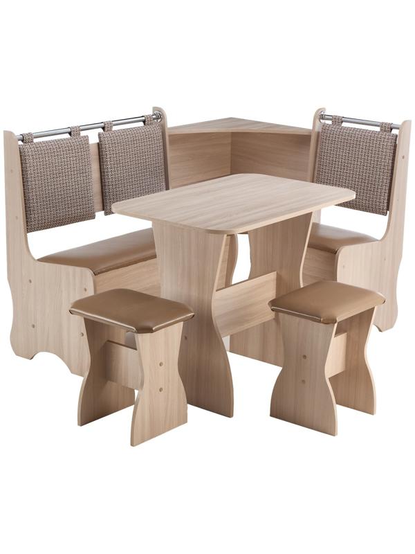 Кухонный уголок А-15, 1500х1040х950, Ясень шимо светлый В-07/Рогожка темная