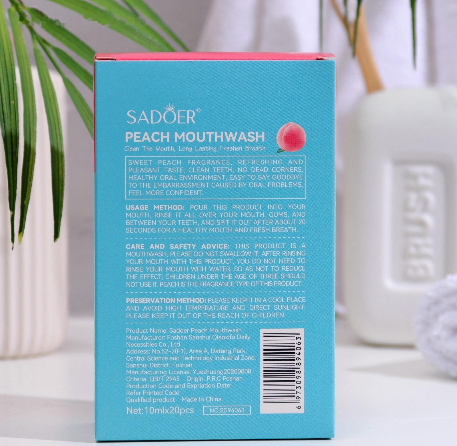 Набор ополаскивателей для рта в стиках со вкусом персика, 20шт по 10 мл