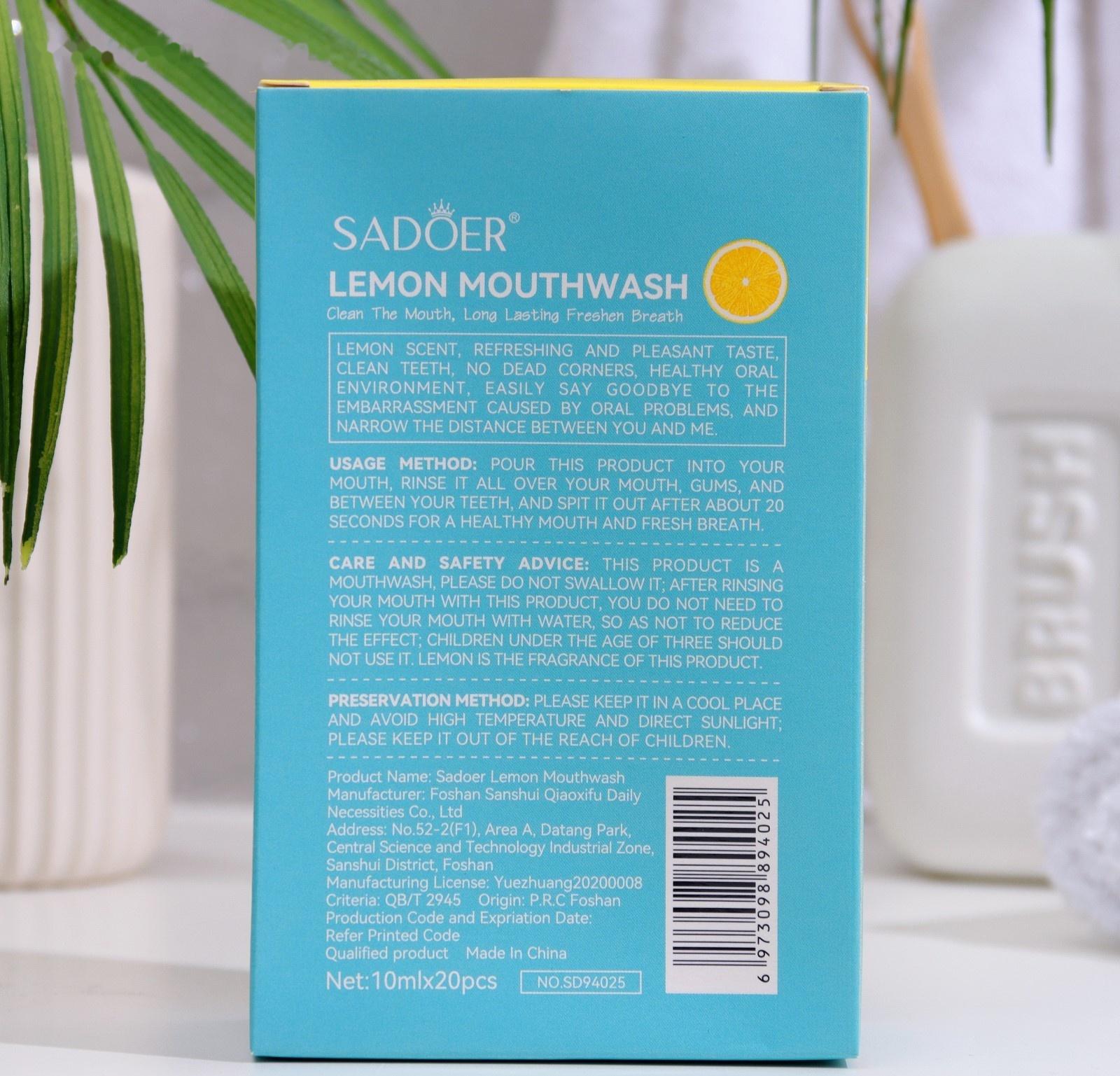 Набор ополаскивателей для рта в стиках со вкусом лимона, 20шт по 10 мл