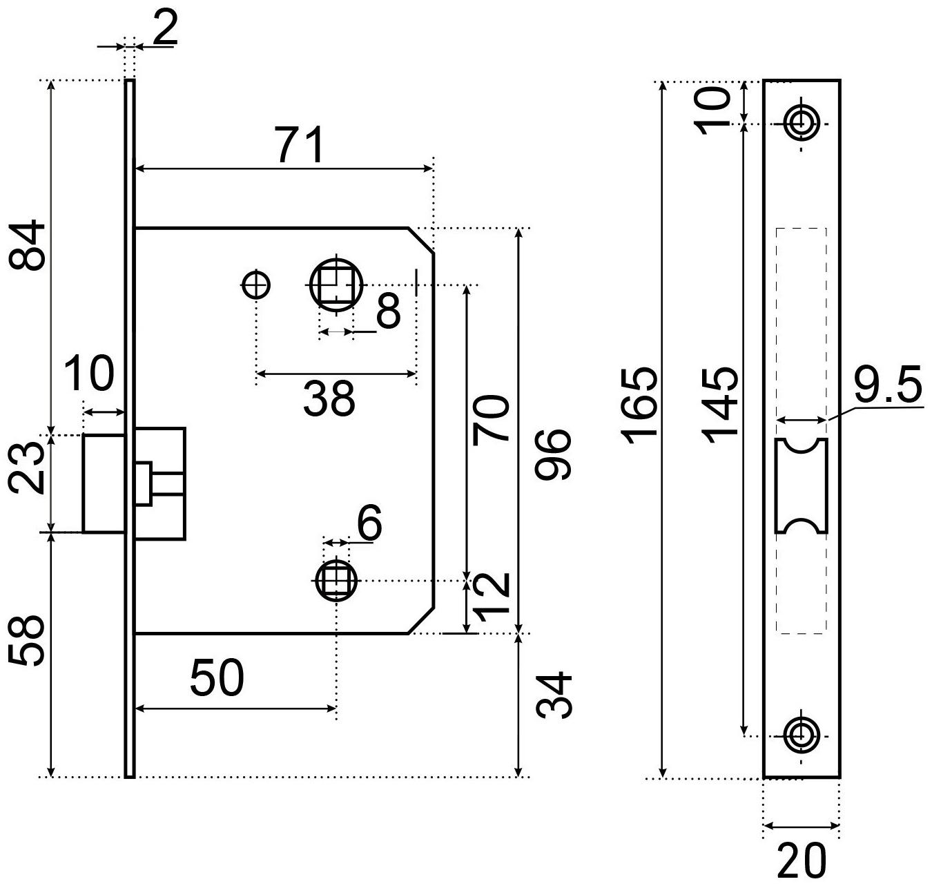 Защёлка магнитная АЛЛЮР АРТ L7050-MS BL, цвет матовый черный, без ручек, с фиксатором