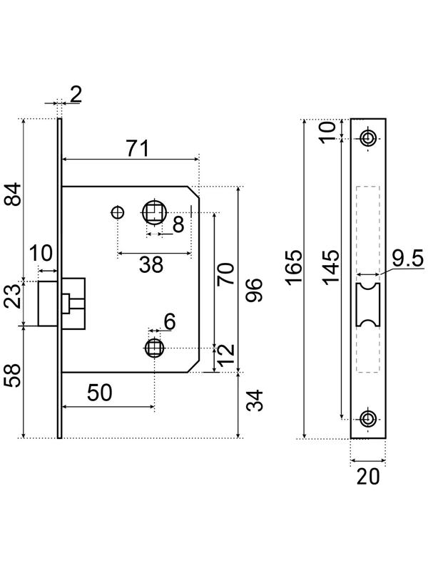 Защёлка магнитная АЛЛЮР АРТ L7050-MS BL, цвет матовый черный, без ручек, с фиксатором
