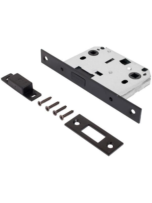 Защёлка магнитная АЛЛЮР АРТ L7050-MS BL, цвет матовый черный, без ручек, с фиксатором