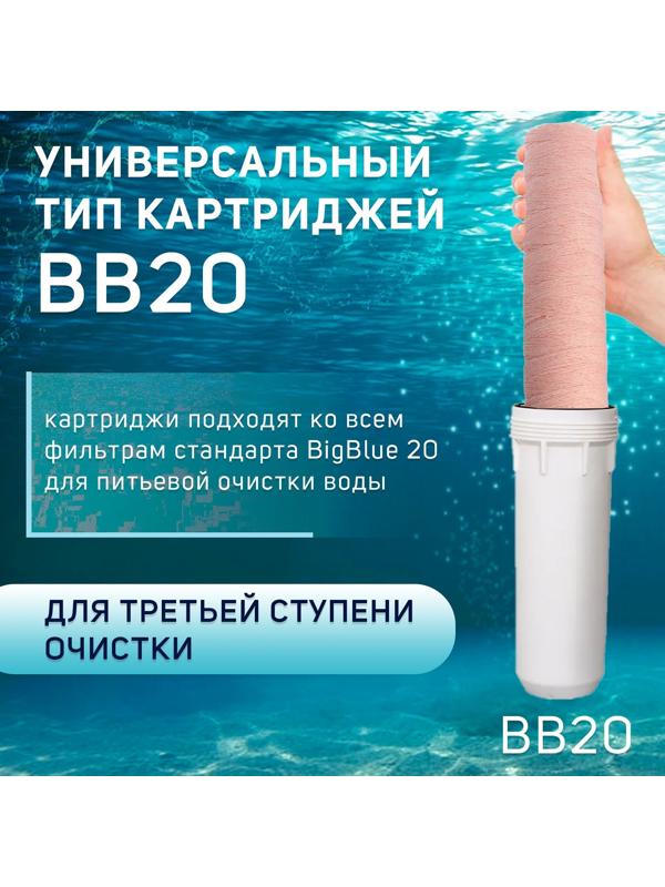 Картридж сменный ZEIN PSF-20BB, из обезжелезивающей нити, 10 мкм