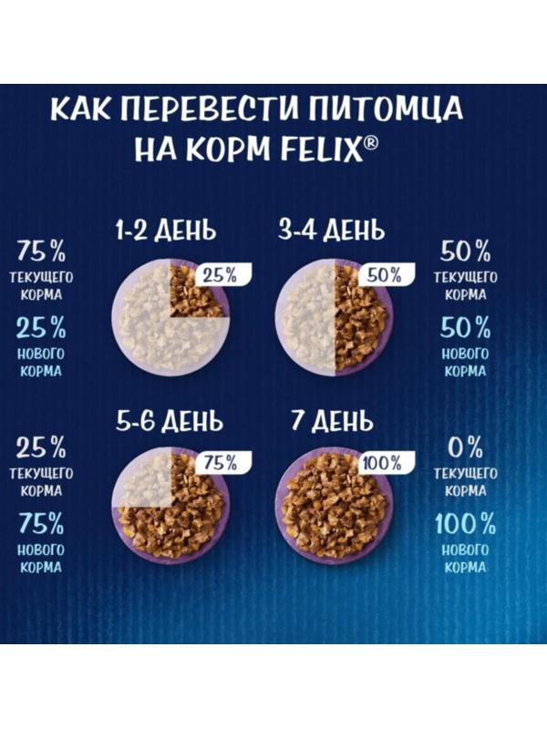 Влажный корм Felix Sensations для кошек, говядина/томат в желе, 75 г