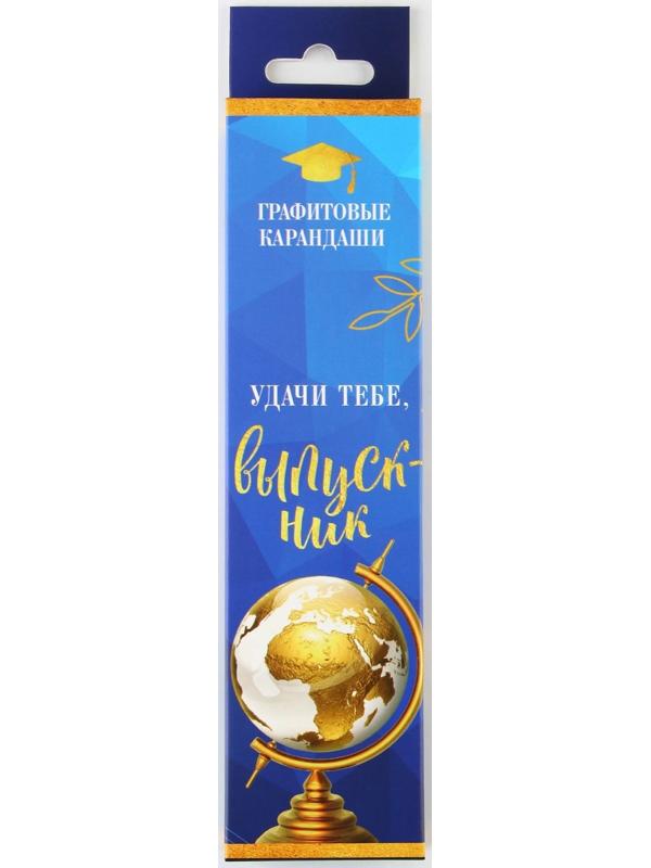 Карандаш чёрнографитный HB «Удачи тебе, выпускник!» , диаметр грифеля 2мм, 12 штук.