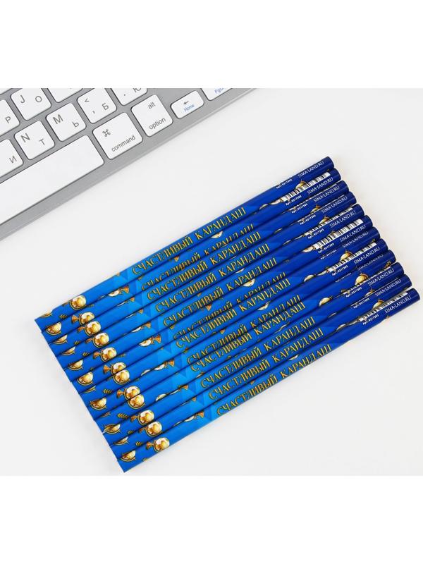 Карандаш чёрнографитный HB «Удачи тебе, выпускник!» , диаметр грифеля 2мм, 12 штук.