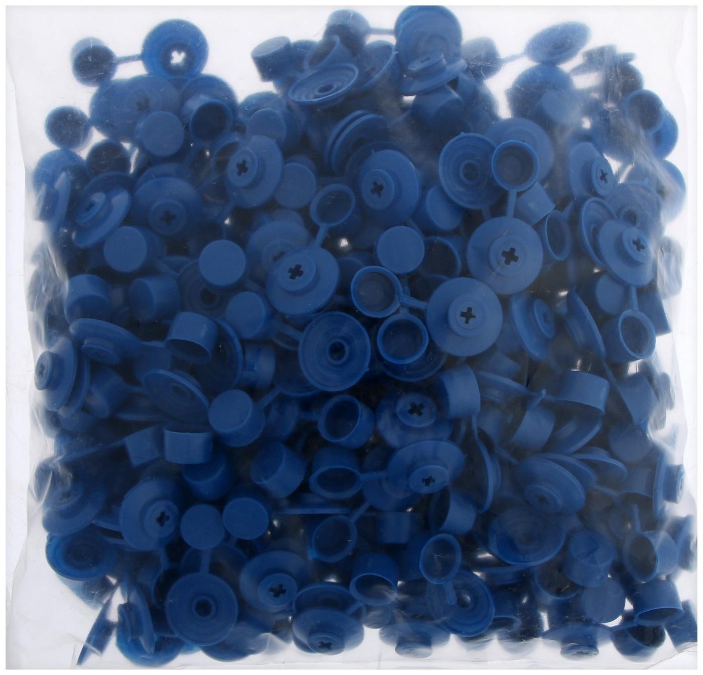 Шайба ТУНДРА, кровельная, с колпачком, М24, синяя, 250 шт