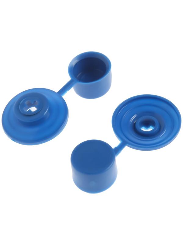 Шайба ТУНДРА, кровельная, с колпачком, М24, синяя, 250 шт