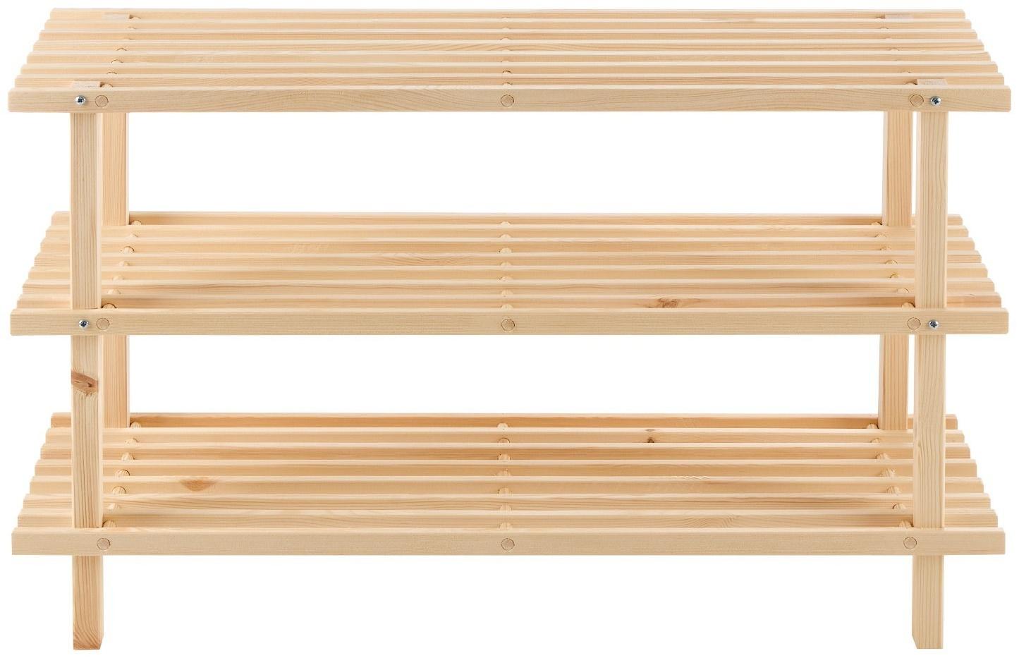 Полка для обуви BUNDIS 3, 79х27х49, Массив сосны