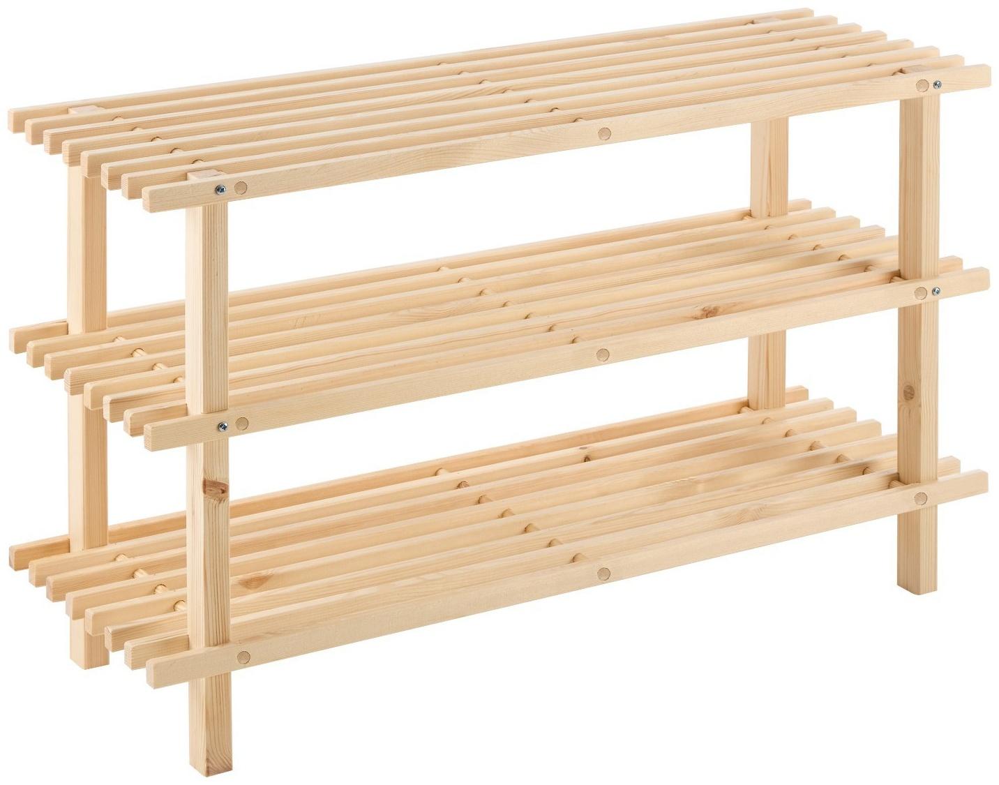 Полка для обуви BUNDIS 3, 79х27х49, Массив сосны