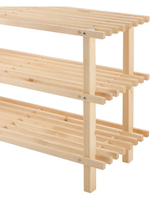 Полка для обуви BUNDIS 3, 79х27х49, Массив сосны