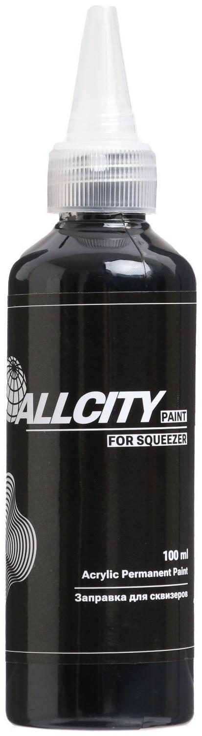 Allcity заправка Acrylic Permanent paint black 100мл.