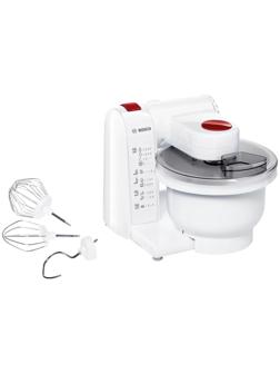 Кухонная машина Bosch MUMP1000, 600 Вт, 3.9 л, 4 скорости, 3 насадки, белая