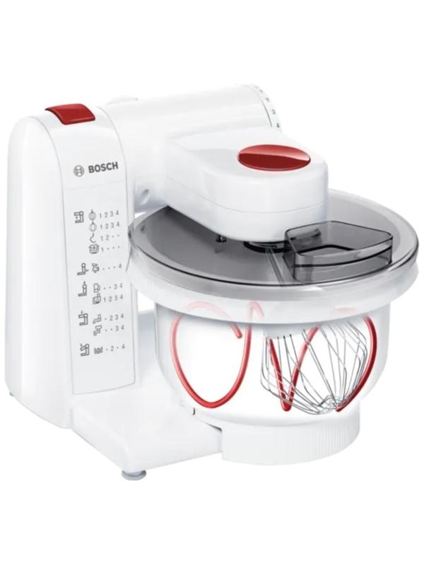 Кухонная машина Bosch MUMP1000, 600 Вт, 3.9 л, 4 скорости, 3 насадки, белая