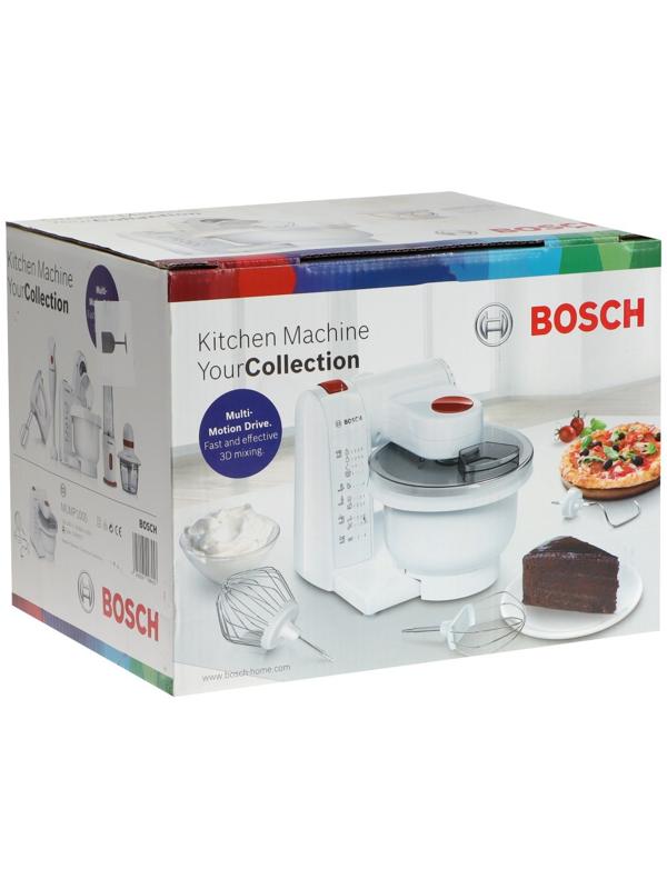 Кухонная машина Bosch MUMP1000, 600 Вт, 3.9 л, 4 скорости, 3 насадки, белая