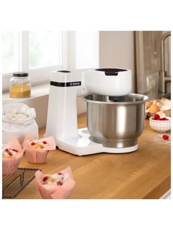 Кухонная машина Bosch MUMS2EW00, 700 Вт, 3.8 л, 4 скорости, 2 насадки, белая