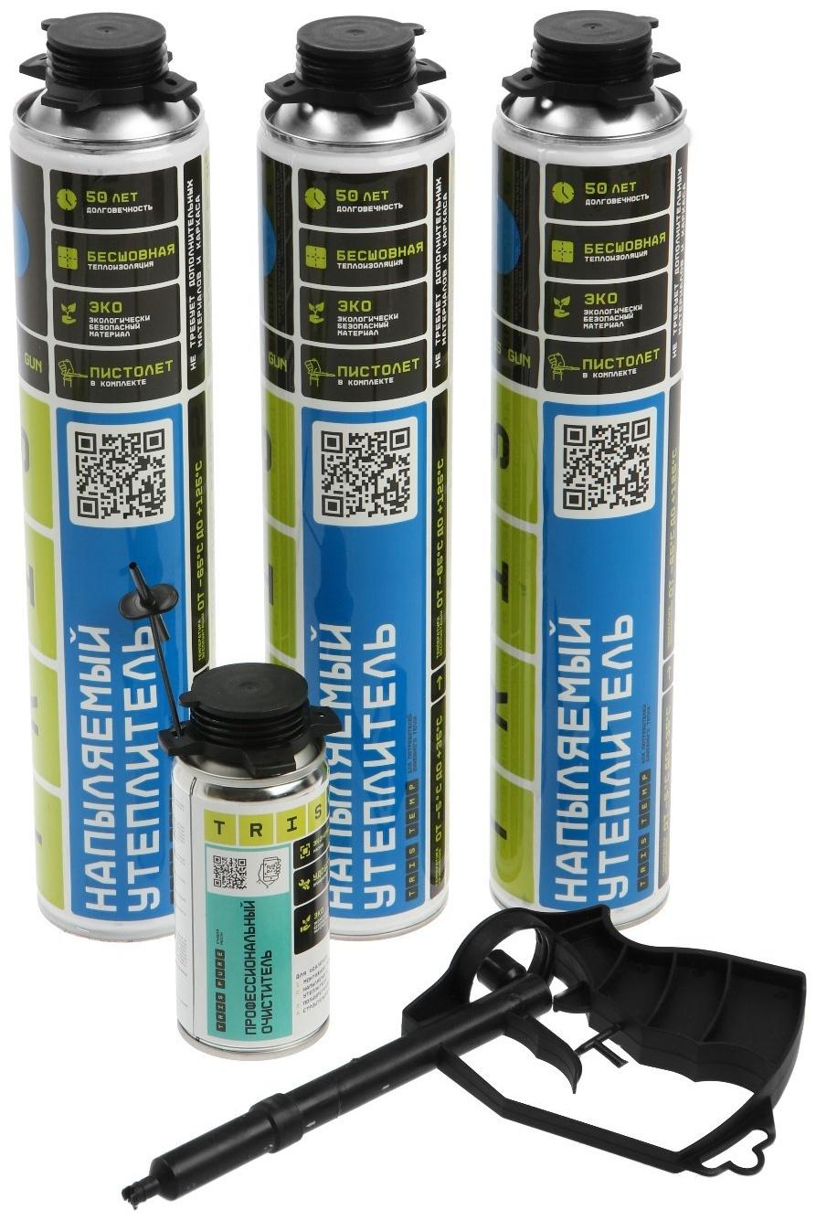 Набор Tris TEPLIS BOX 3, 3 баллона утеплителя, 1 баллон очистителя, 1 пистолет