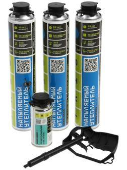 Набор Tris TEPLIS BOX 3, 3 баллона утеплителя, 1 баллон очистителя, 1 пистолет